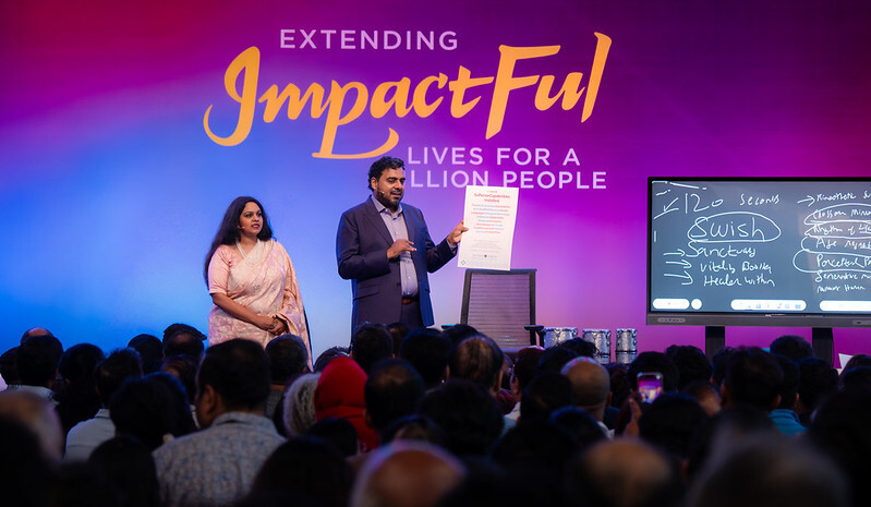 Antano Solar John and Harini Ramachandran on stage
